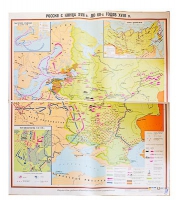 Учебная карта "Россия с конца XVII в. до нач. 60-х г.г. XVIII в." 1100*1400 мм (матовое, 2-стороннее лам.) - «globural.ru» - Тобольск