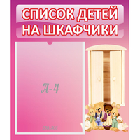 Стенд "Список детей на шкафчики" - «globural.ru» - Тобольск