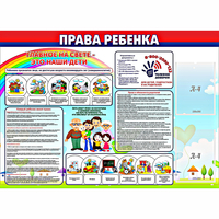 Стенд "Права ребенка"  с 2 карманами - «globural.ru» - Тобольск