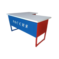 Стол преподавателя "Патриот" угловой с выкатной тумбой - «globural.ru» - Тобольск