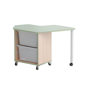 Стол детский правый Робик 002 (бук/фисташковый)  - «globural.ru» - Тобольск