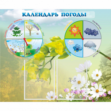 Стенд "Календарь погоды" с 2 карманами - «globural.ru» - Тобольск